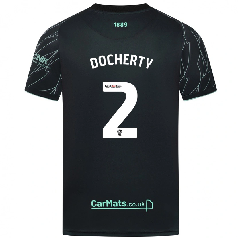 Danxen Dětské Charley Docherty #2 Černo Zelená Daleko Hráčské Dresy 2024/25 Dres