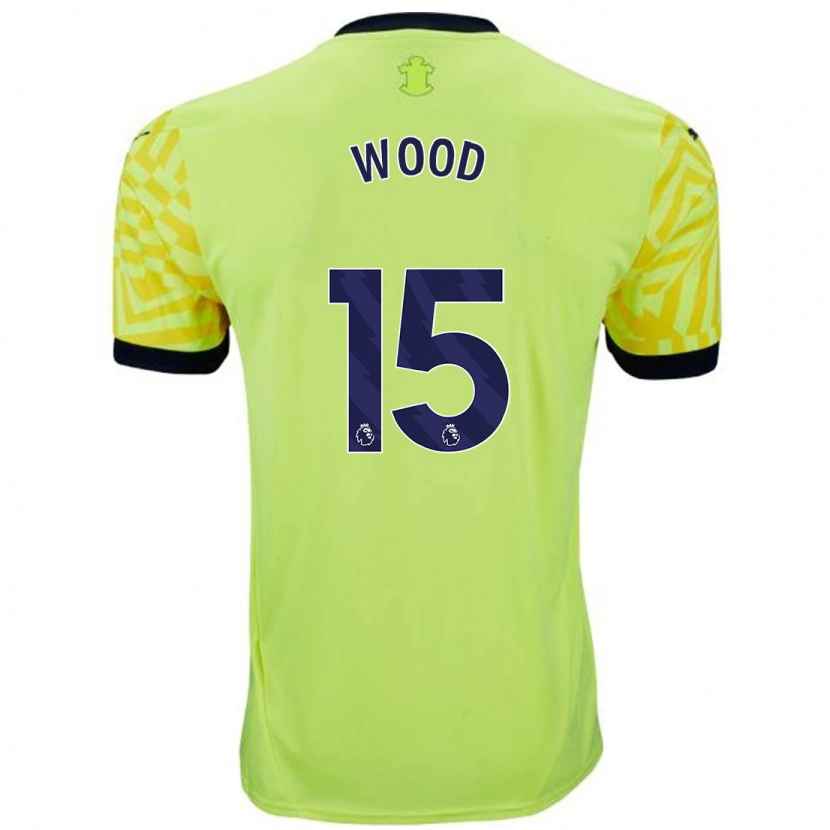 Danxen Dětské Nathan Wood #15 Žluť Daleko Hráčské Dresy 2024/25 Dres