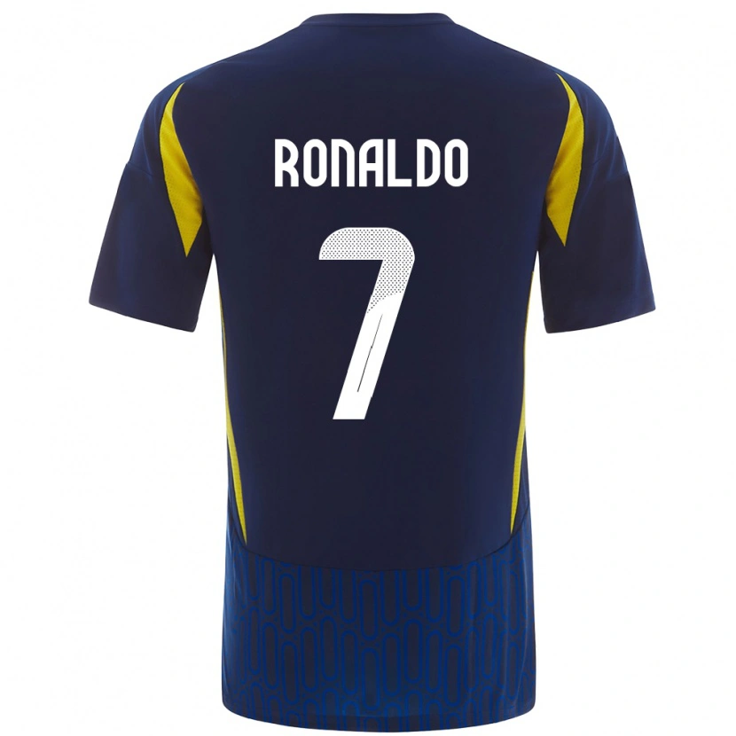 Danxen Dětské Cristiano Ronaldo #7 Modrá Žlutá Daleko Hráčské Dresy 2024/25 Dres