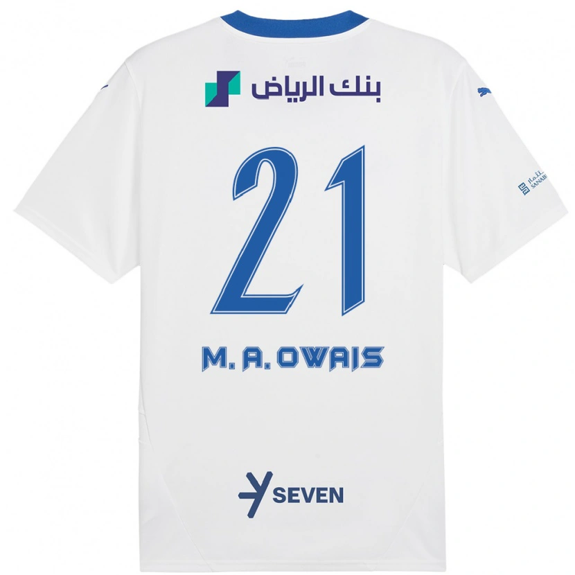 Danxen Dětské Mohammed Al-Owais #21 Bílá Modrá Daleko Hráčské Dresy 2024/25 Dres