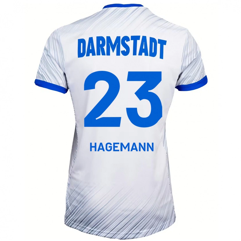 Danxen Dětské Emil Hagemann #23 Bílá Modrá Daleko Hráčské Dresy 2024/25 Dres