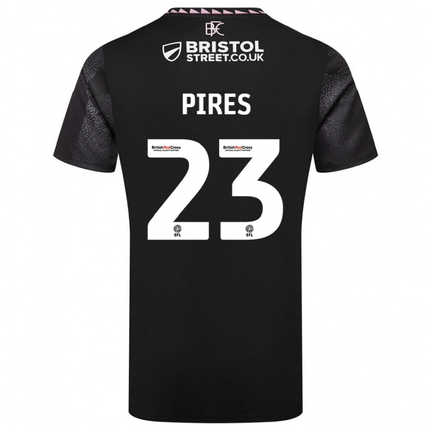 Danxen Dětské Lucas Pires #23 Černý Daleko Hráčské Dresy 2024/25 Dres