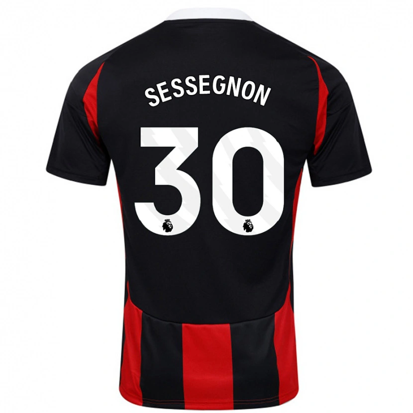 Danxen Dětské Ryan Sessegnon #30 Černá Červená Daleko Hráčské Dresy 2024/25 Dres