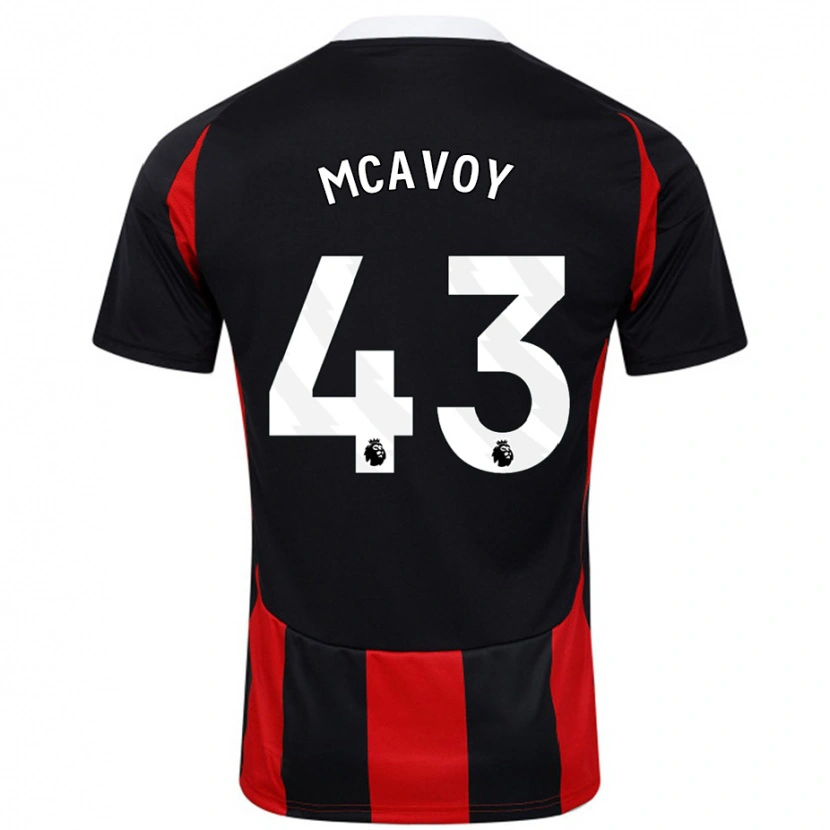 Danxen Dětské Connor Mcavoy #43 Černá Červená Daleko Hráčské Dresy 2024/25 Dres