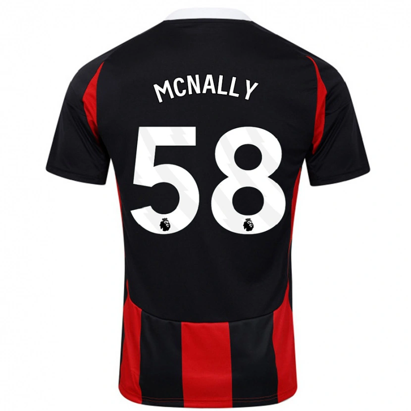 Danxen Dětské Alfie Mcnally #58 Černá Červená Daleko Hráčské Dresy 2024/25 Dres