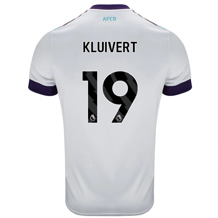 Danxen Dětské Justin Kluivert #19 Bílá Zelená Fialová Daleko Hráčské Dresy 2024/25 Dres