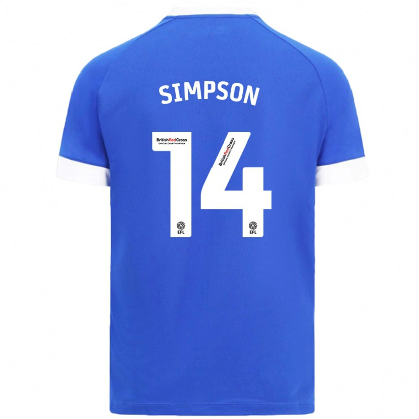 Danxen Pánské Jasmine Simpson #14 Nebesky Modrá Domů Hráčské Dresy 2024/25 Dres