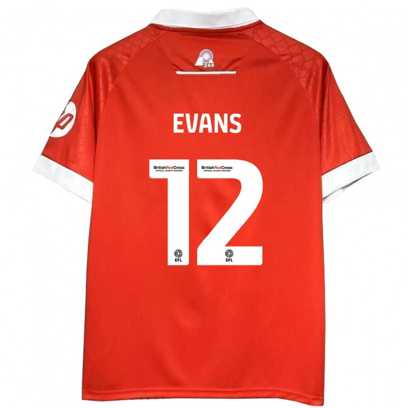 Danxen Pánské George Evans #12 Červená Bílá Domů Hráčské Dresy 2024/25 Dres