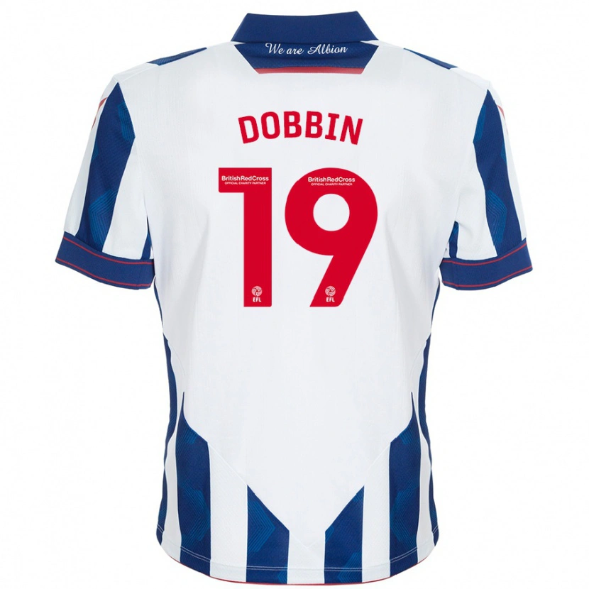 Danxen Pánské Lewis Dobbin #19 Bílá Tmavě Modrá Domů Hráčské Dresy 2024/25 Dres