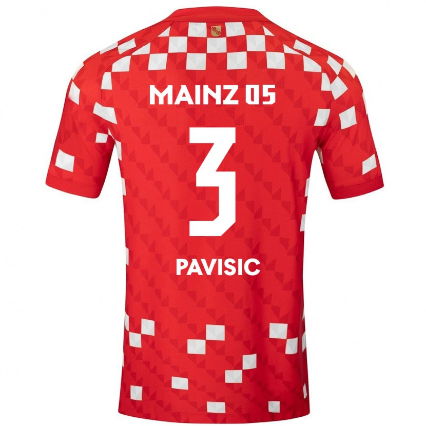 Danxen Pánské Stjepan Pavisic #3 Bílá Červená Domů Hráčské Dresy 2024/25 Dres