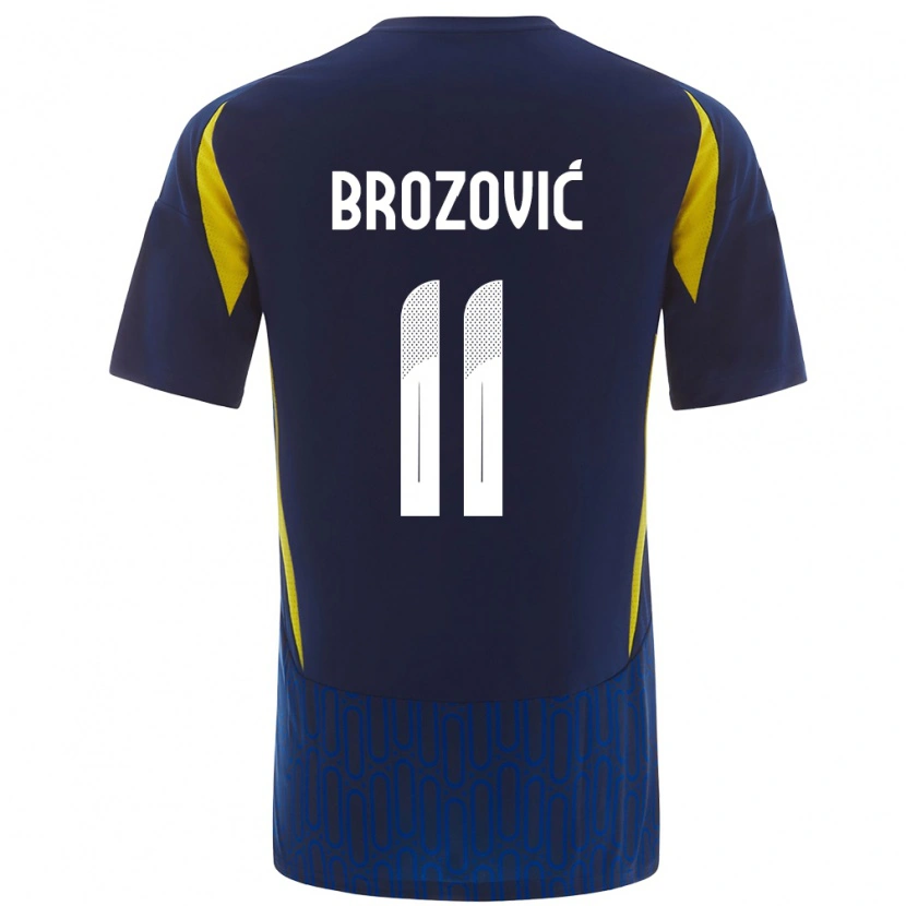 Danxen Pánské Marcelo Brozovic #11 Modrá Žlutá Daleko Hráčské Dresy 2024/25 Dres