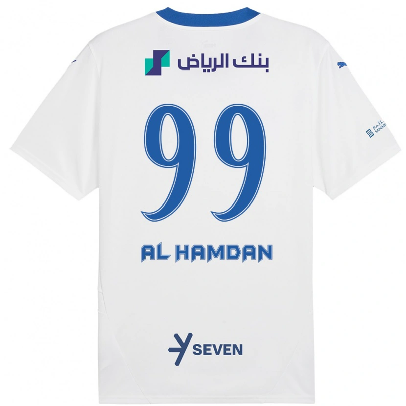 Danxen Pánské Abdullah Al-Hamdan #99 Bílá Modrá Daleko Hráčské Dresy 2024/25 Dres