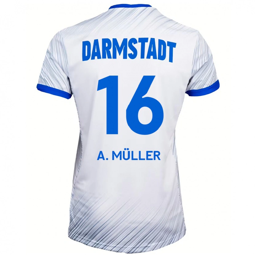 Danxen Pánské Andreas Müller #16 Bílá Modrá Daleko Hráčské Dresy 2024/25 Dres