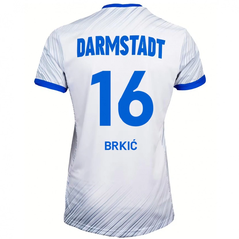 Danxen Pánské Amar Brkić #16 Bílá Modrá Daleko Hráčské Dresy 2024/25 Dres