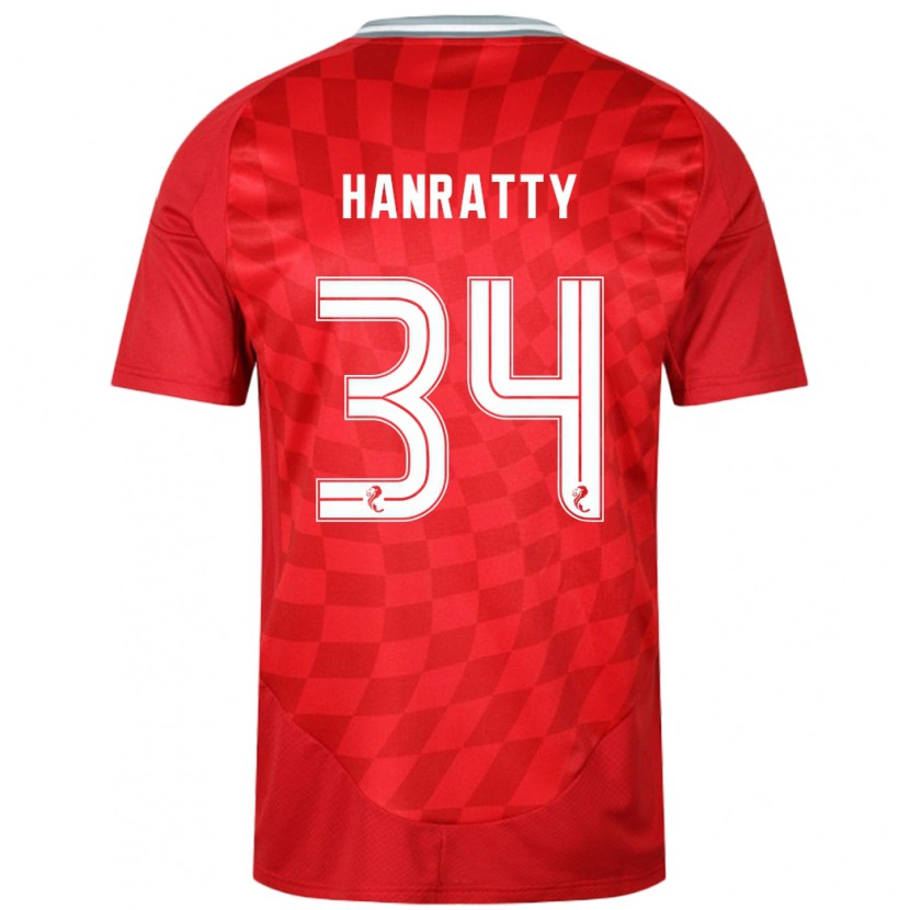 Danxen Dámské Kevin Hanratty #34 Červený Domů Hráčské Dresy 2024/25 Dres