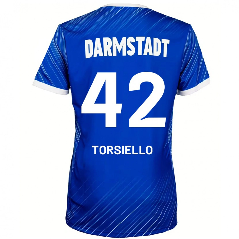 Danxen Dámské Fabio Torsiello #42 Modrá Bílá Domů Hráčské Dresy 2024/25 Dres