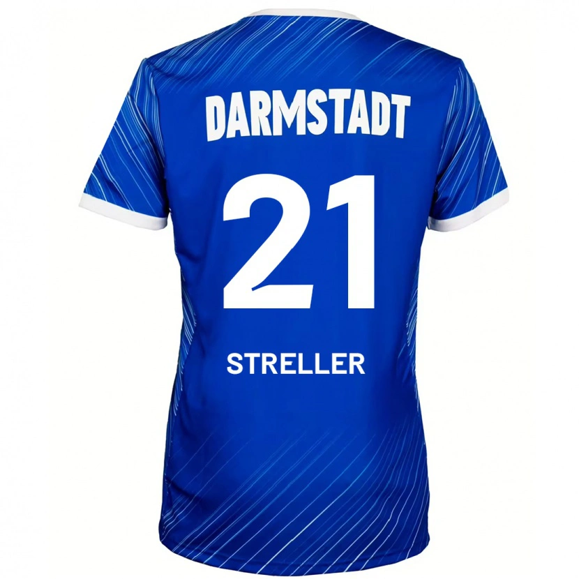 Danxen Dámské Till Streller #21 Modrá Bílá Domů Hráčské Dresy 2024/25 Dres