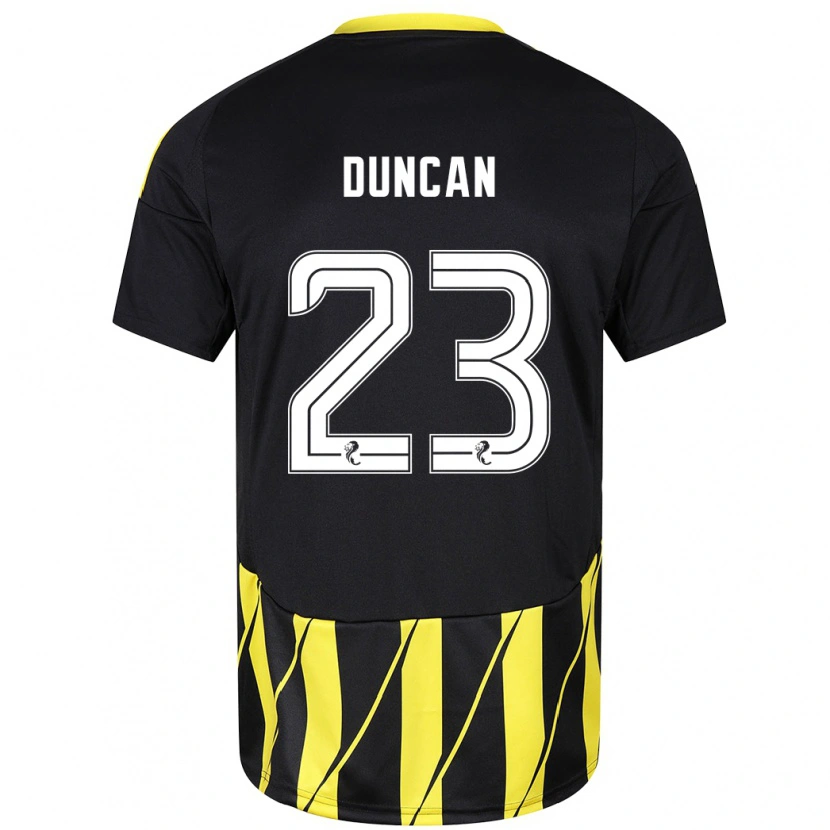 Danxen Dámské Ryan Duncan #23 Černá Žlutá Daleko Hráčské Dresy 2024/25 Dres