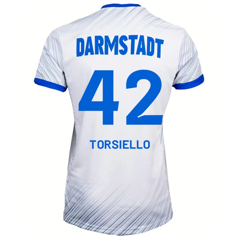 Danxen Dámské Fabio Torsiello #42 Bílá Modrá Daleko Hráčské Dresy 2024/25 Dres