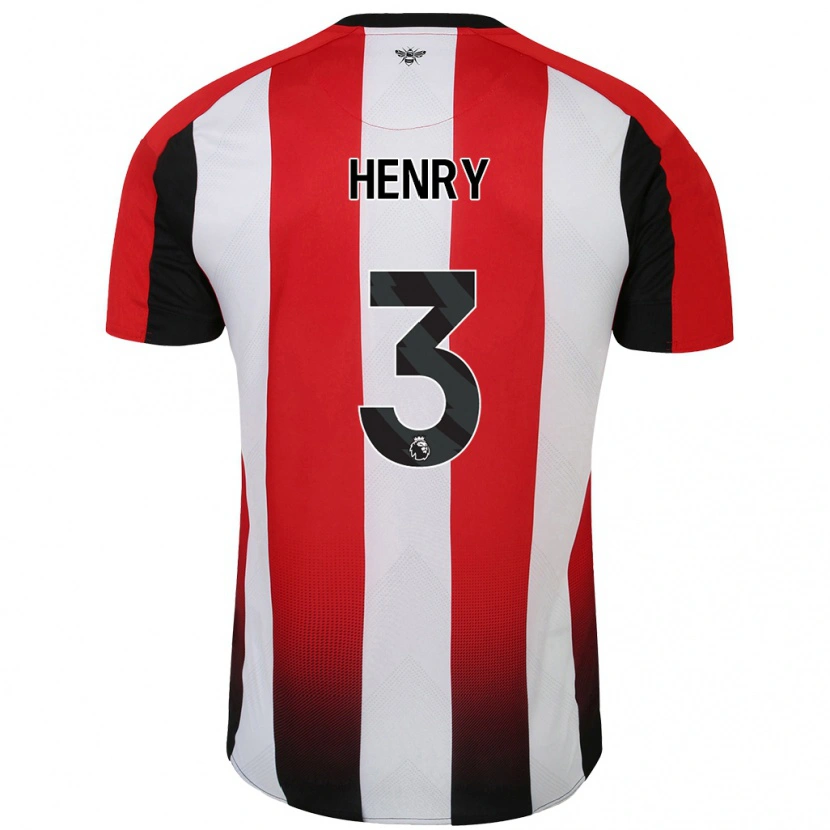 Danxen Dětské Rico Henry #3 Červená Bílá Domů Hráčské Dresy 2024/25 Dres