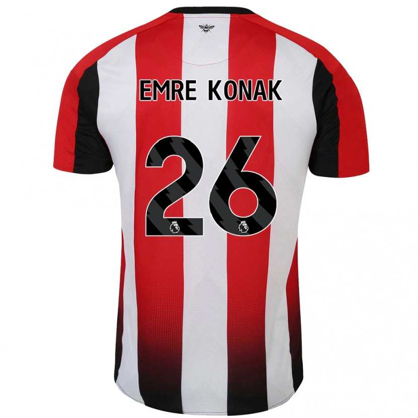 Danxen Dětské Yunus Emre Konak #26 Červená Bílá Domů Hráčské Dresy 2024/25 Dres