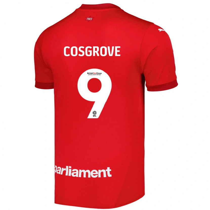 Danxen Dětské Sam Cosgrove #9 Červený Domů Hráčské Dresy 2024/25 Dres