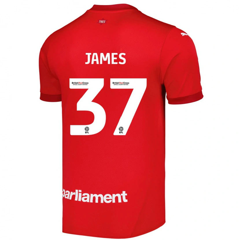 Danxen Dětské Nathan James #37 Červený Domů Hráčské Dresy 2024/25 Dres