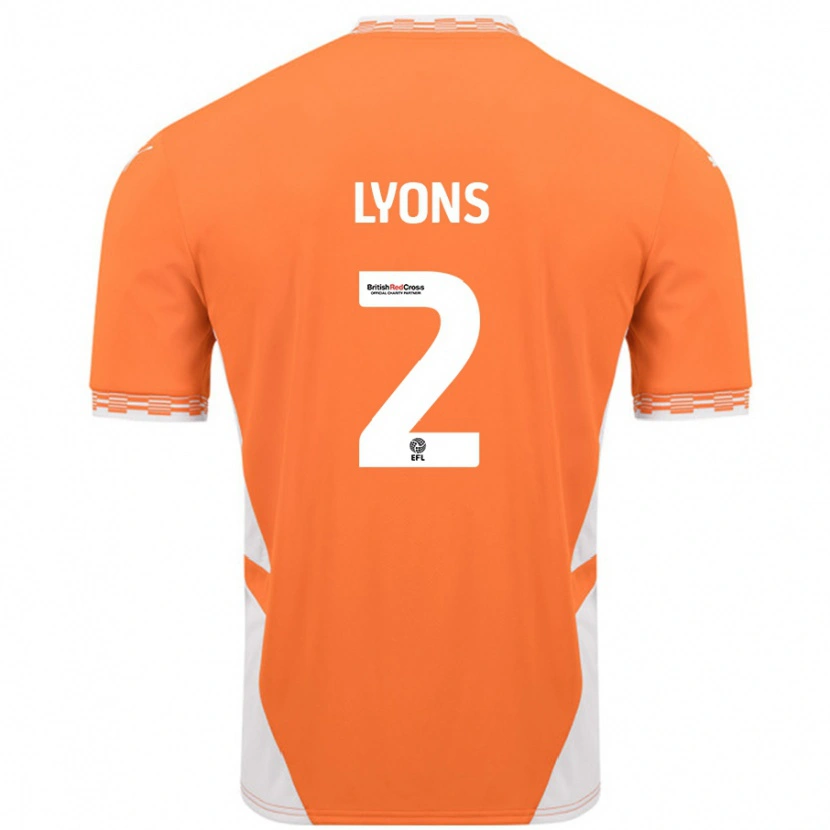 Danxen Dětské Andy Lyons #2 Oranžová Bílá Domů Hráčské Dresy 2024/25 Dres