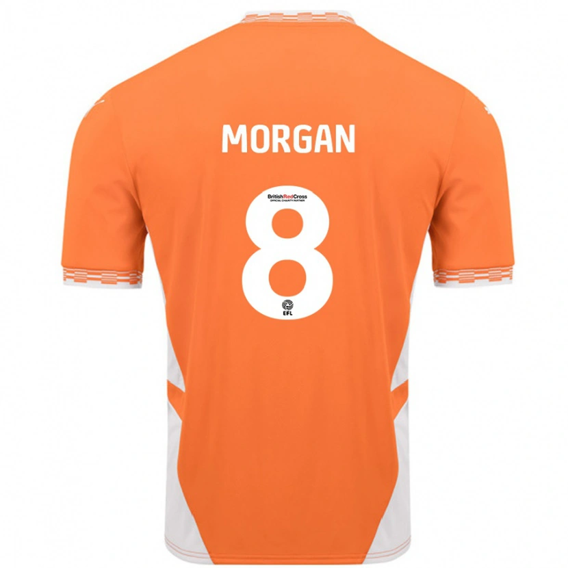 Danxen Dětské Albie Morgan #8 Oranžová Bílá Domů Hráčské Dresy 2024/25 Dres