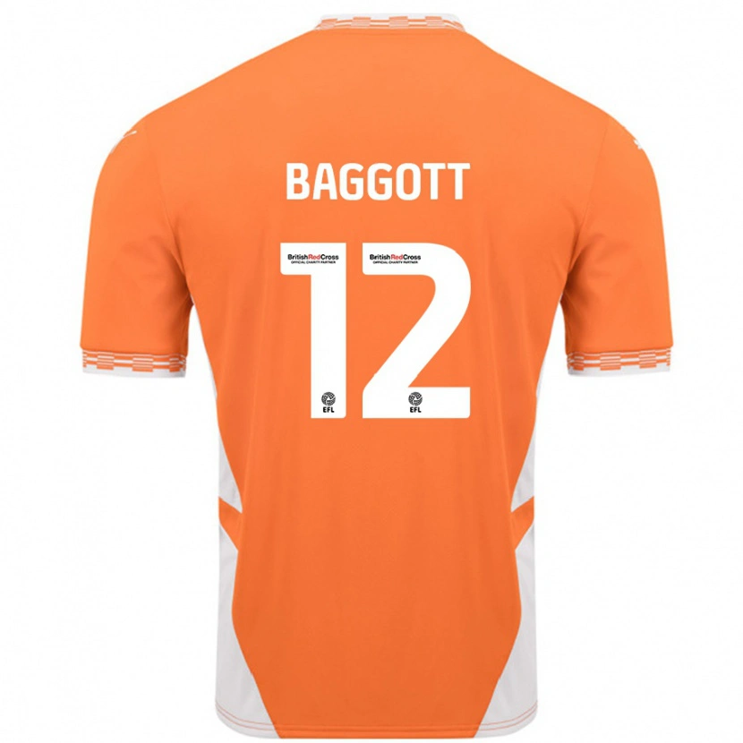 Danxen Dětské Elkan Baggott #12 Oranžová Bílá Domů Hráčské Dresy 2024/25 Dres