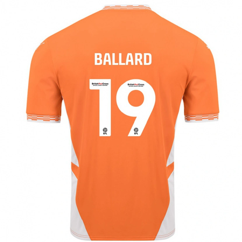 Danxen Dětské Dom Ballard #19 Oranžová Bílá Domů Hráčské Dresy 2024/25 Dres