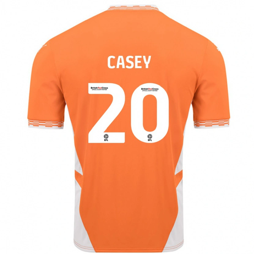 Danxen Dětské Oliver Casey #20 Oranžová Bílá Domů Hráčské Dresy 2024/25 Dres