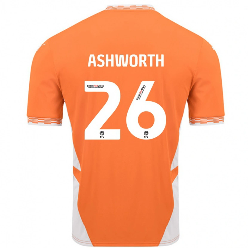 Danxen Dětské Zac Ashworth #26 Oranžová Bílá Domů Hráčské Dresy 2024/25 Dres