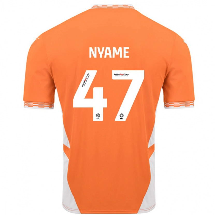 Danxen Dětské Josh Nyame #47 Oranžová Bílá Domů Hráčské Dresy 2024/25 Dres