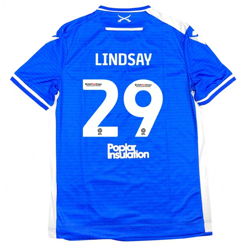 Danxen Dětské Jamie Lindsay #29 Modrá Bílá Domů Hráčské Dresy 2024/25 Dres