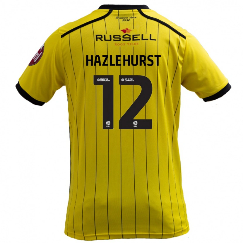 Danxen Dětské Jack Hazlehurst #12 Žluť Domů Hráčské Dresy 2024/25 Dres