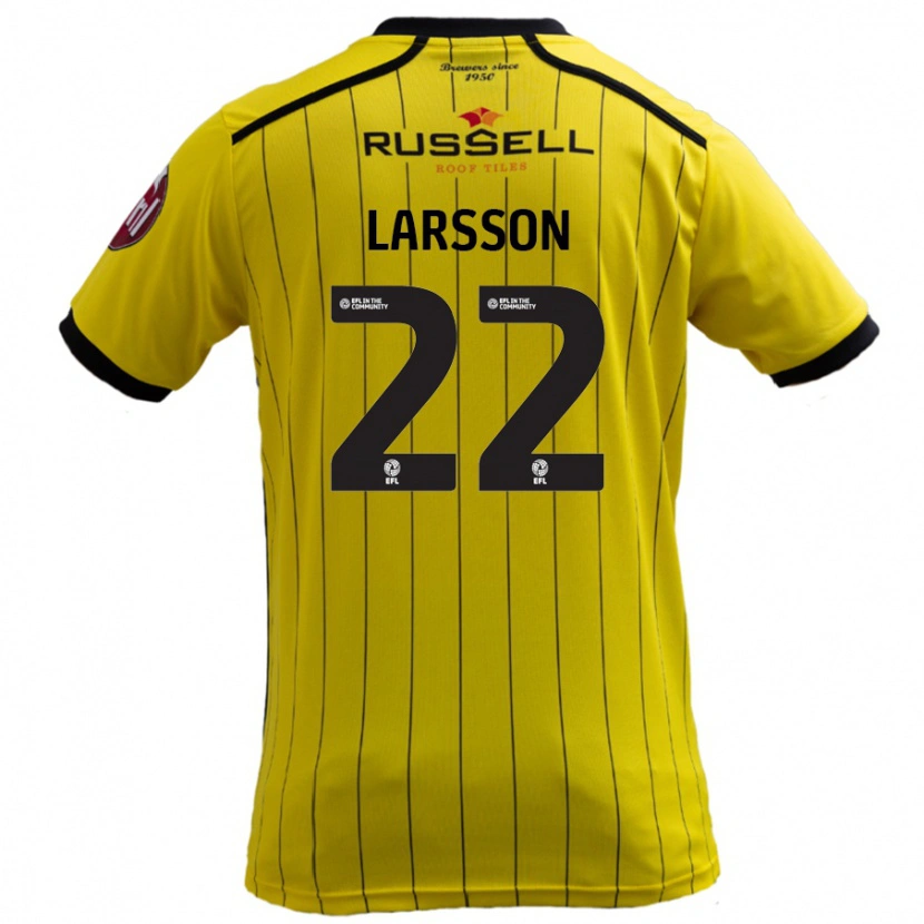 Danxen Dětské Julian Larsson #22 Žluť Domů Hráčské Dresy 2024/25 Dres