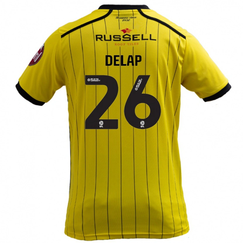 Danxen Dětské Finn Delap #26 Žluť Domů Hráčské Dresy 2024/25 Dres