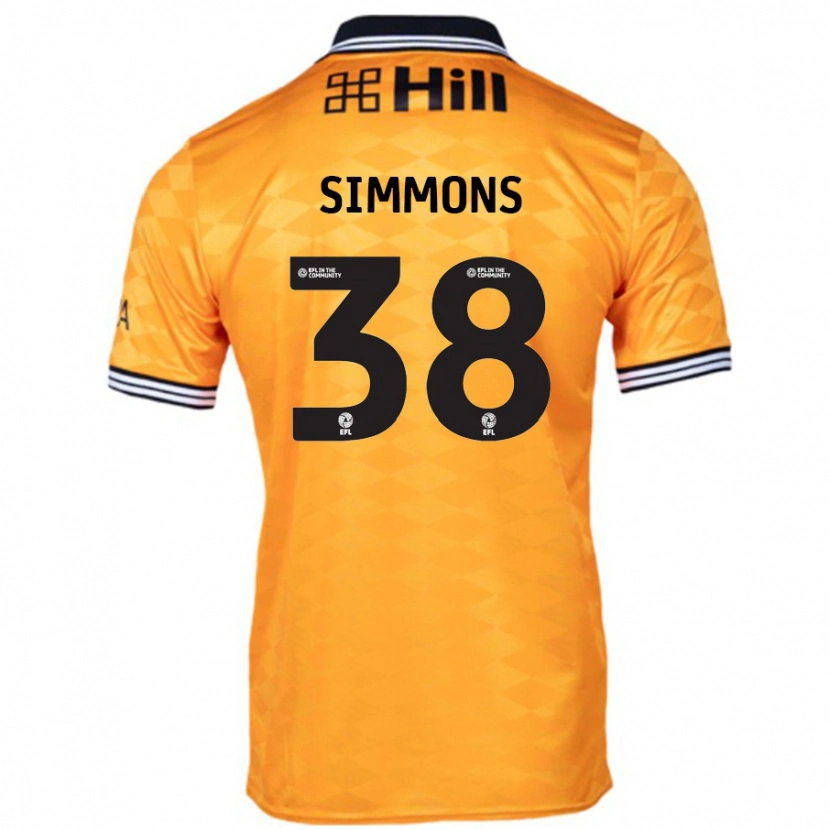 Danxen Dětské Bella Simmons #38 Pomerančový Domů Hráčské Dresy 2024/25 Dres