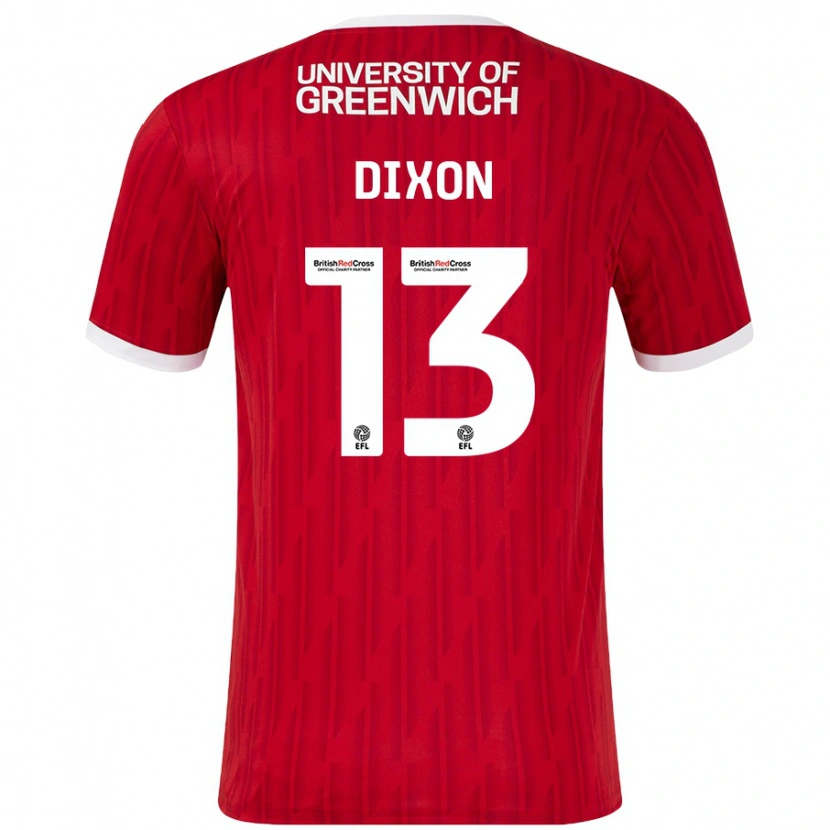 Danxen Dětské Kaheim Dixon #13 Červená Bílá Domů Hráčské Dresy 2024/25 Dres