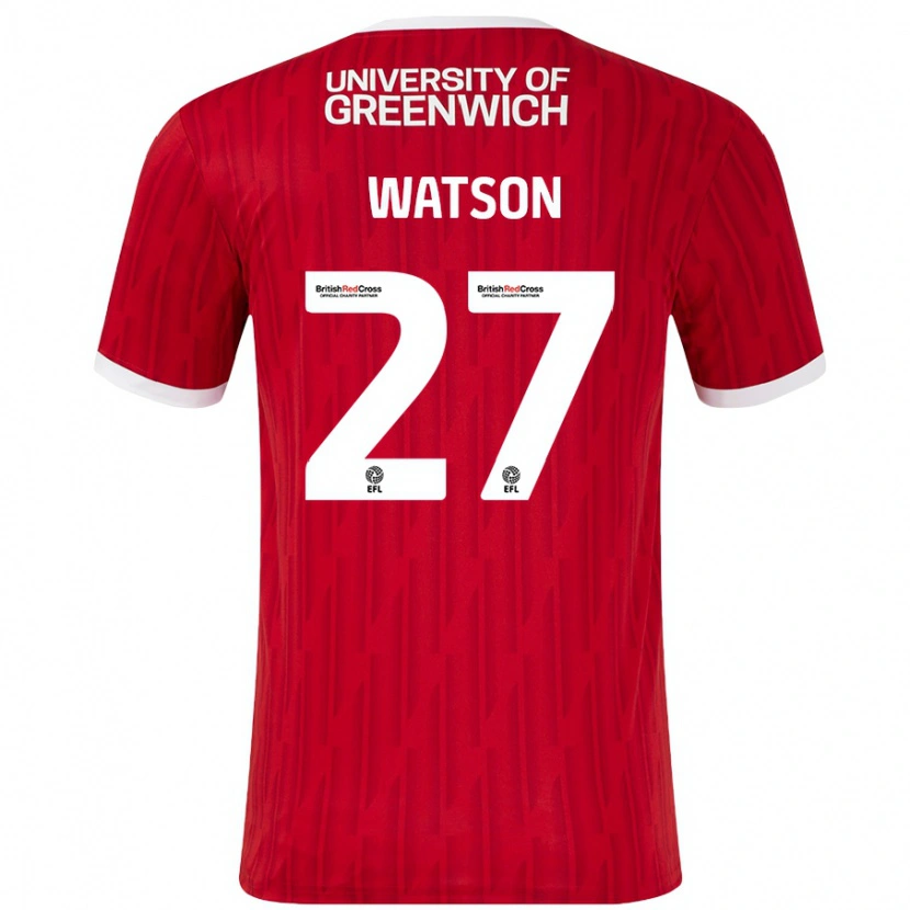 Danxen Dětské Tennai Watson #27 Červená Bílá Domů Hráčské Dresy 2024/25 Dres