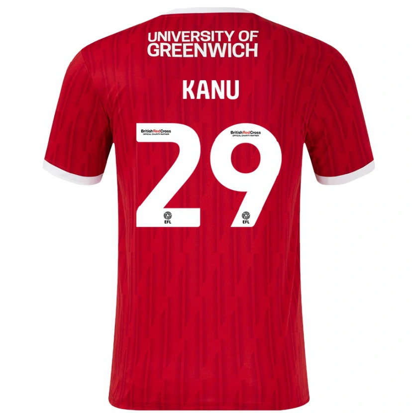 Danxen Dětské Daniel Kanu #29 Červená Bílá Domů Hráčské Dresy 2024/25 Dres