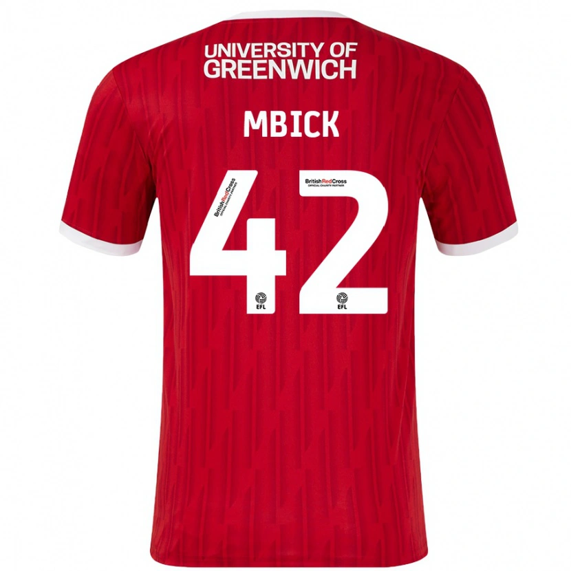 Danxen Dětské Micah Mbick #42 Červená Bílá Domů Hráčské Dresy 2024/25 Dres