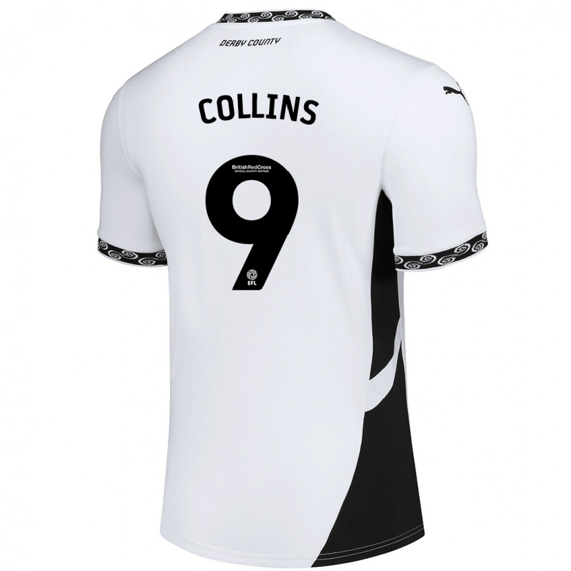 Danxen Dětské James Collins #9 Bílá Černá Domů Hráčské Dresy 2024/25 Dres