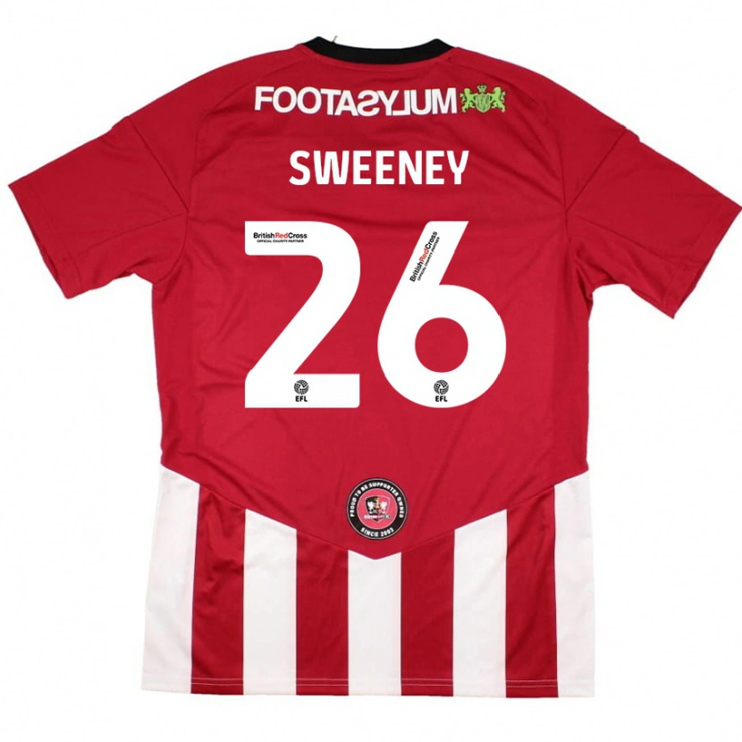 Danxen Dětské Pierce Sweeney #26 Červená Bílá Domů Hráčské Dresy 2024/25 Dres