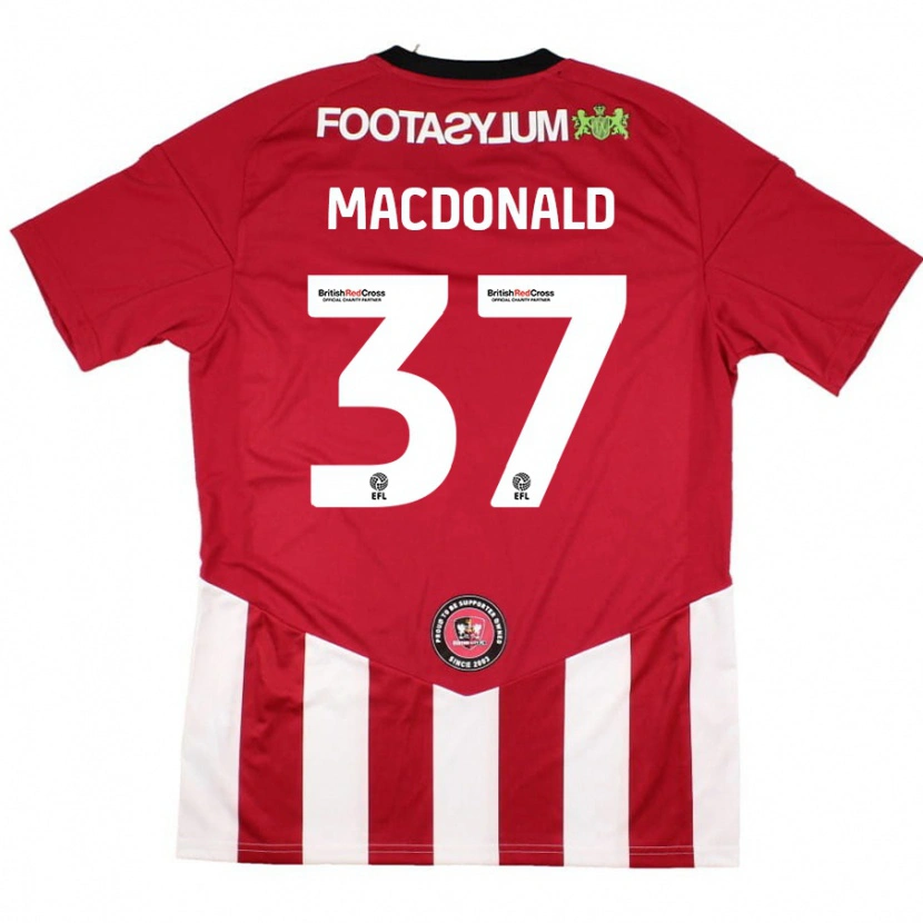 Danxen Dětské Shaun Macdonald #37 Červená Bílá Domů Hráčské Dresy 2024/25 Dres