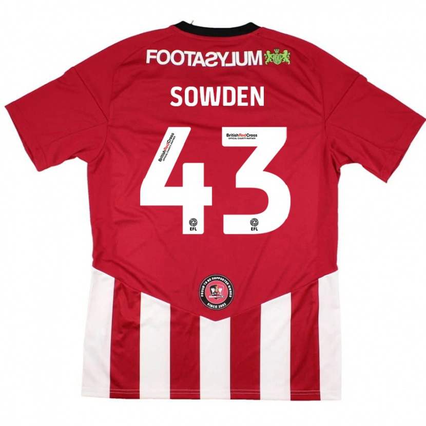 Danxen Dětské Andrew Sowden #43 Červená Bílá Domů Hráčské Dresy 2024/25 Dres