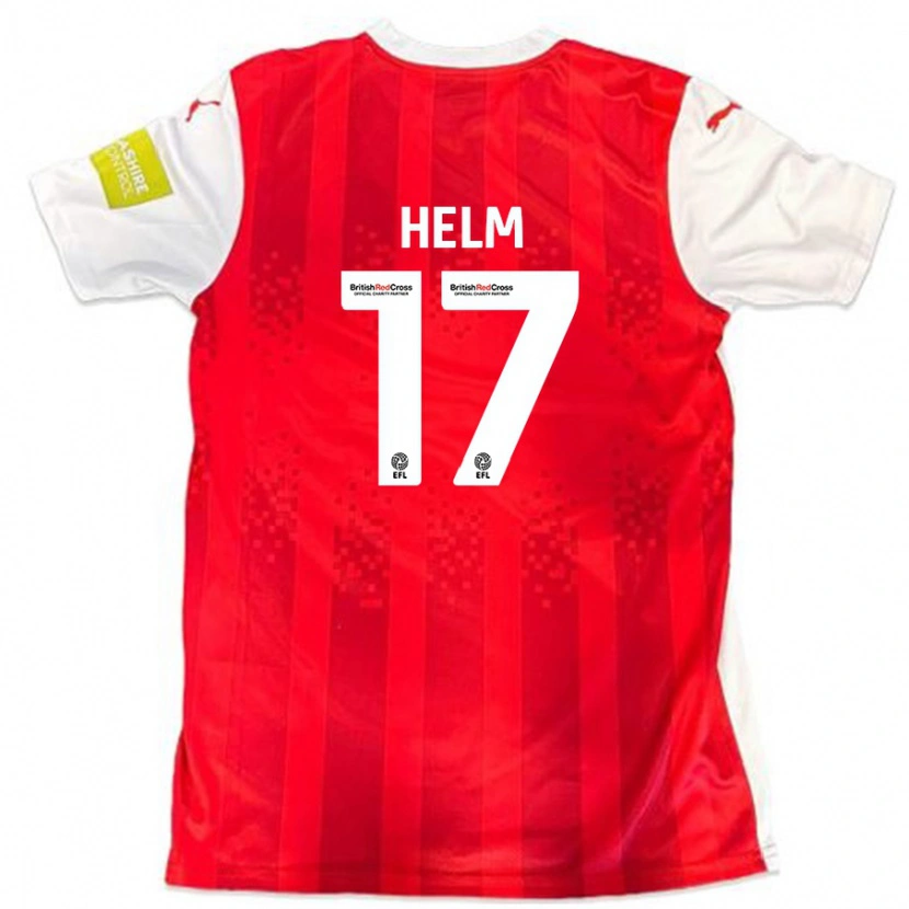 Danxen Dětské Mark Helm #17 Červená Bílá Domů Hráčské Dresy 2024/25 Dres