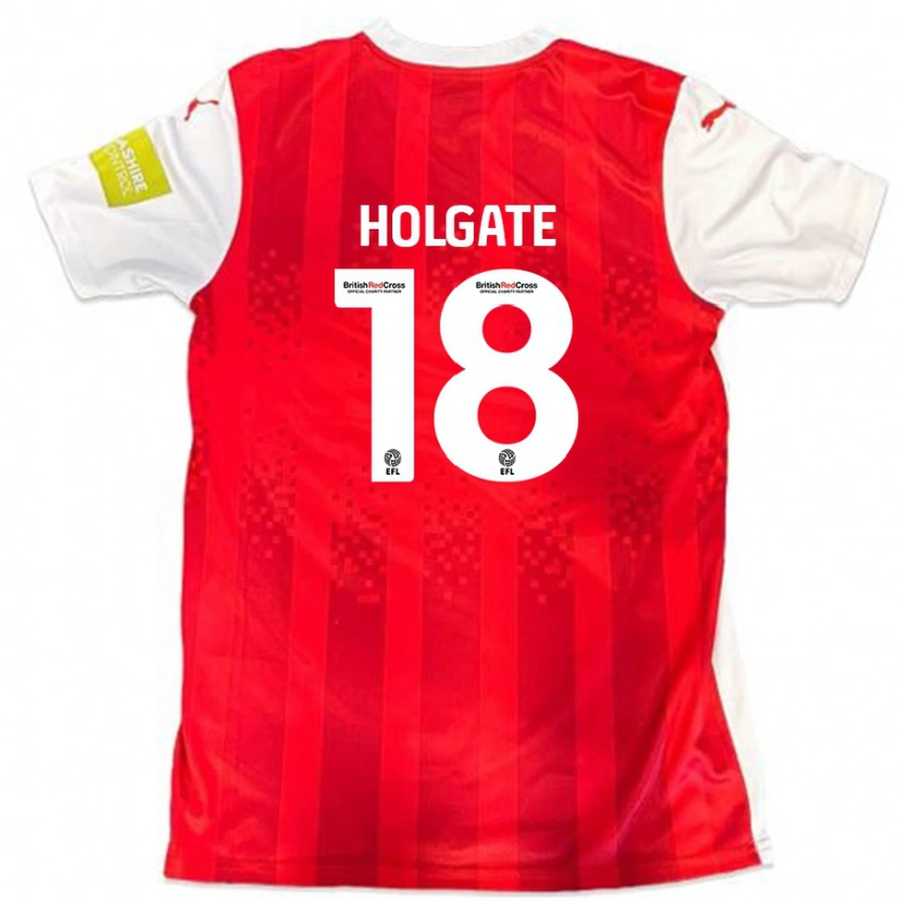 Danxen Dětské Harrison Holgate #18 Červená Bílá Domů Hráčské Dresy 2024/25 Dres