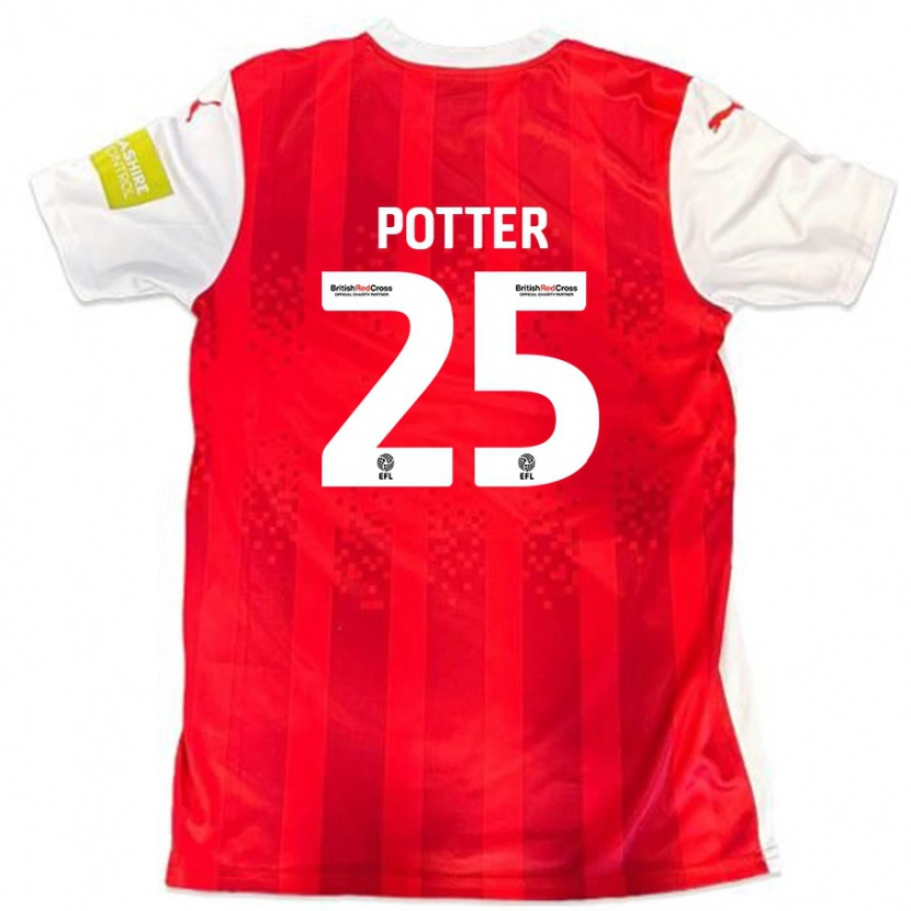 Danxen Dětské Finley Potter #25 Červená Bílá Domů Hráčské Dresy 2024/25 Dres